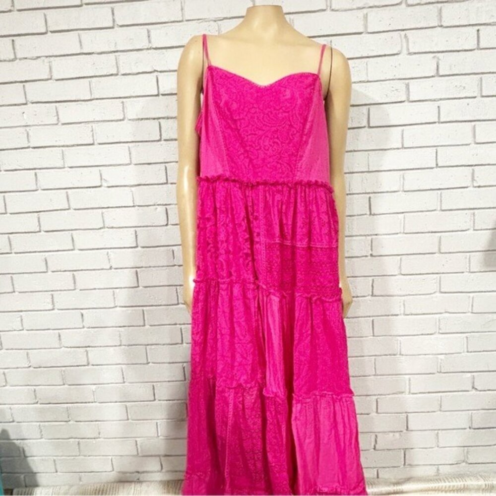 Anthropologie Pink Lace Maxi Dress - Picture 7 of 16
